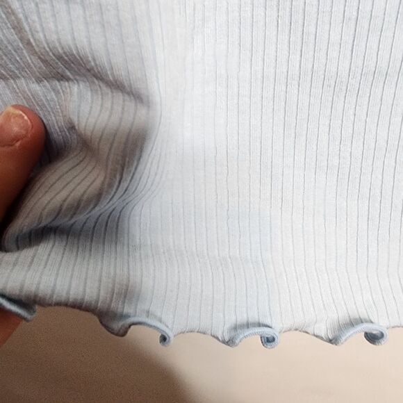 4X 26W Torrid Blue Cami Shrug Set Rib Lettuce Edge Fitted Supersoft Stretch 90s - Picture 5 of 12